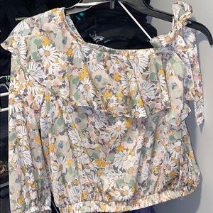 Lauren Conrad Silky Floral off the shoulder Blouse